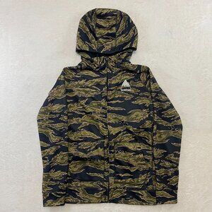 Burton Kids Tiger Stripe Green Black Camo Full Zip Hoodie Jacket Size XL